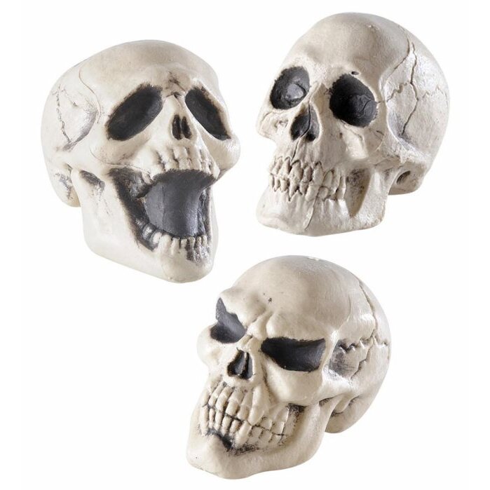 Skulls Display Box Of 12 - 3 Styles Ass. - 12 Cm