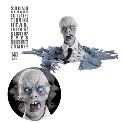 Zombie Groundbreaker With Turninghead, Sound And Light Up Eyes Sound Sensor Activated - 140 Cm