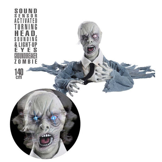 Zombie Groundbreaker With Turninghead, Sound And Light Up Eyes Sound Sensor Activated - 140 Cm