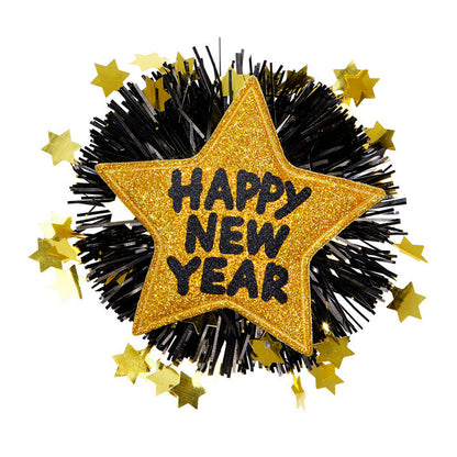 Gold Happy New Year Brooch