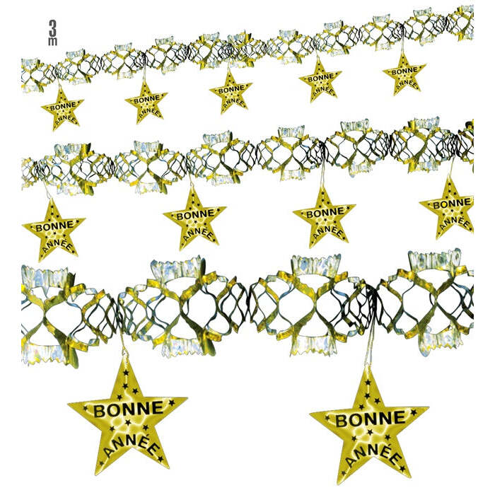 Holographic Gold Bonne Année Garland 3 M