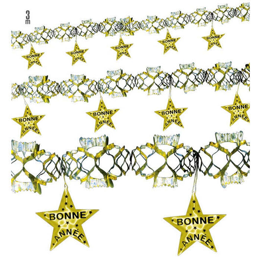 Holographic Gold Bonne Année Garland 3 M