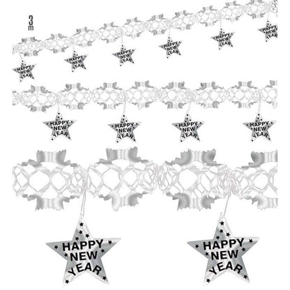 Holographic Silver Happy New Yeargarland 3 M