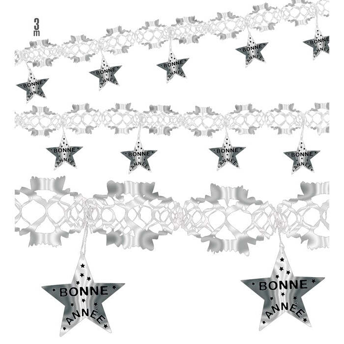 Holographic Silver Bonne Année Garland 3 M