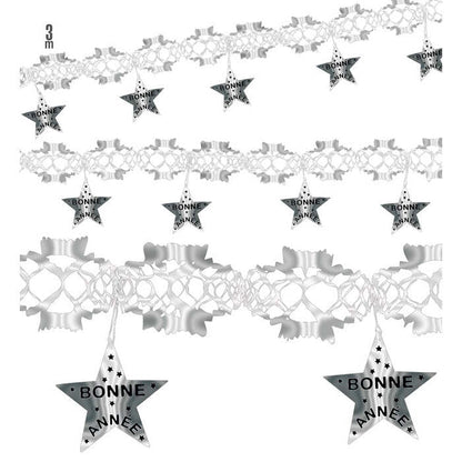 Holographic Silver Bonne Année Garland 3 M