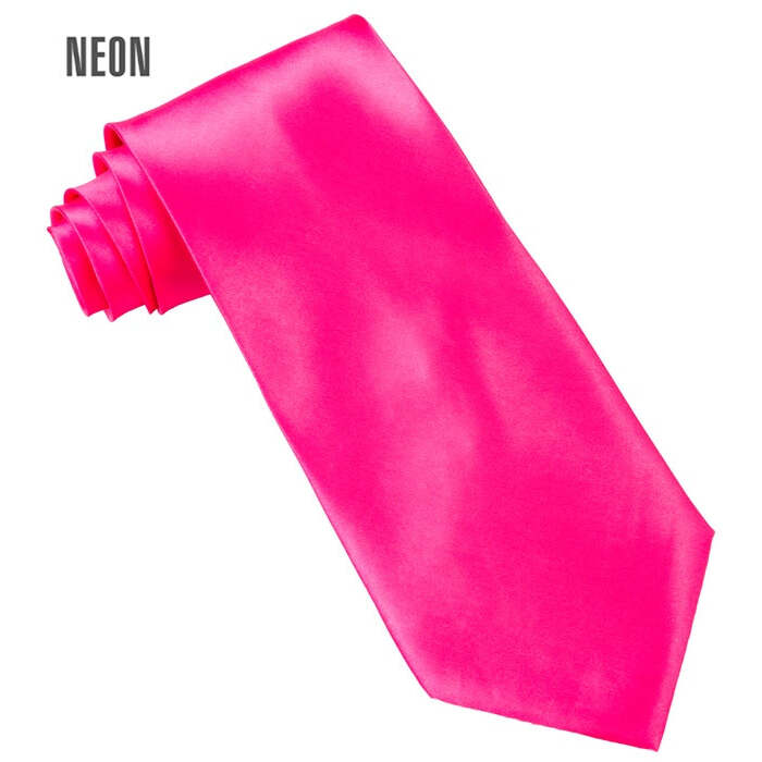 Satin Neon Pink Tie