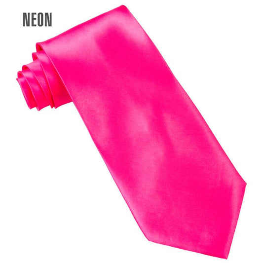 Satin Neon Pink Tie