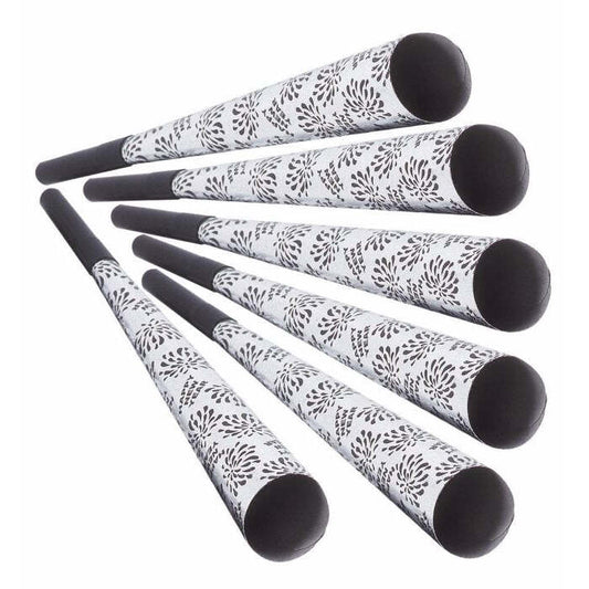 Set Of 6 Silver Happy New Year Sounding Trumpets 25 Cm
