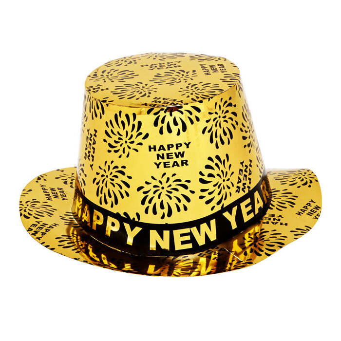 Gold Happy New Year Top Hat