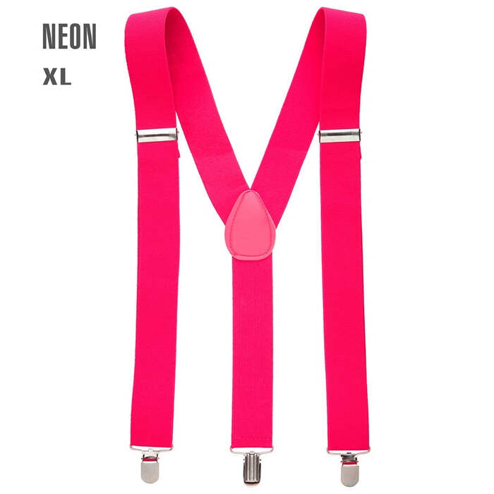 Neon Pink Braces  Extra Long Up To 115-120 Cm 