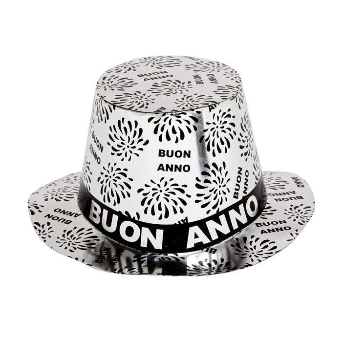Silver Buon Anno Top Hat
