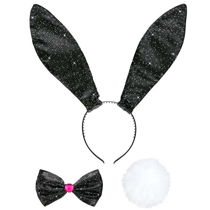 Black  Bunny Dress-Up Set Ears, Bow Tie, Tail 