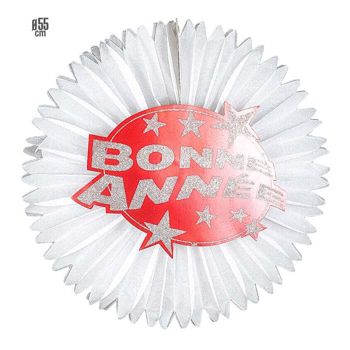 Red  Bonne Année Paper Fan Ø 55 Cm