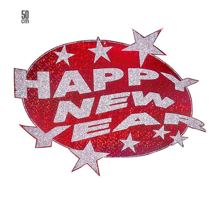 Red Happy New Year Holographic &  Decoration Ø 50 Cm
