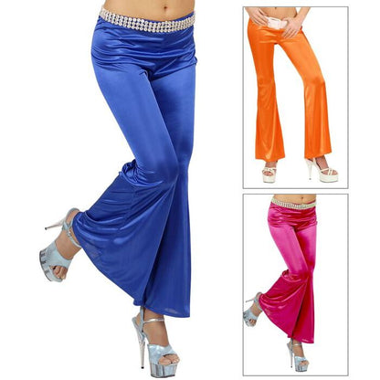 Bell-Bottoms Pants Stretch Fabric - 3 Colors Ass.: Pink, Blue, Orange