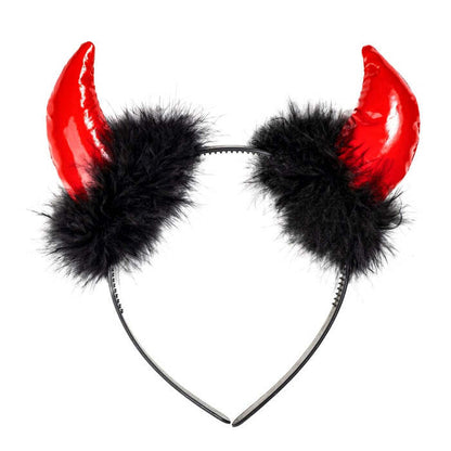Devil Horns Vinyl And Marabou