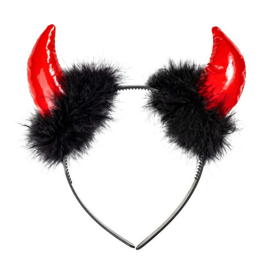 Devil Horns Vinyl And Marabou