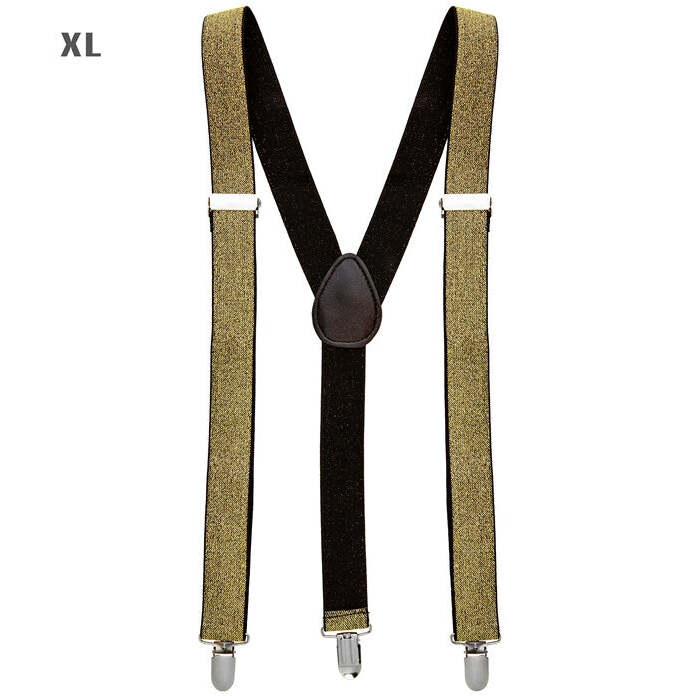 Gold Lurex Braces  Extra Long Up To 115-120 Cm 