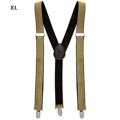 Gold Lurex Braces  Extra Long Up To 115-120 Cm 