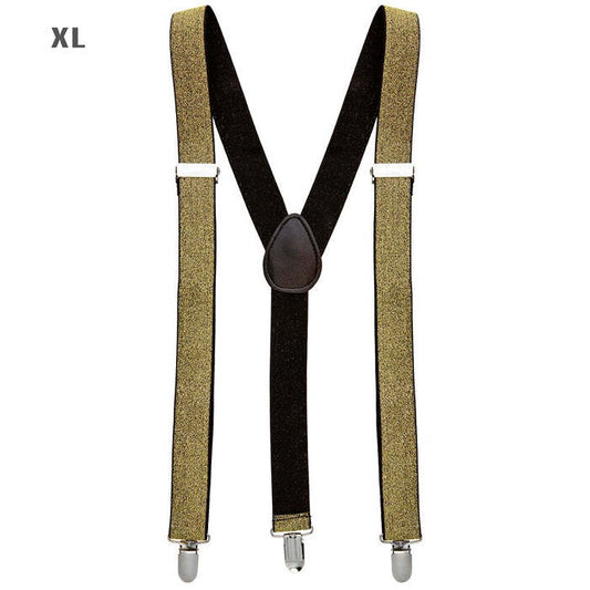Gold Lurex Braces  Extra Long Up To 115-120 Cm 