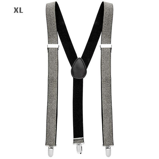 Silver Lurex Braces  Extra Long Up To 115-120 Cm 