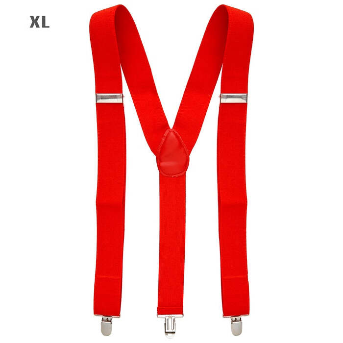 Red Braces  Extra Long Up To 115-120 Cm 