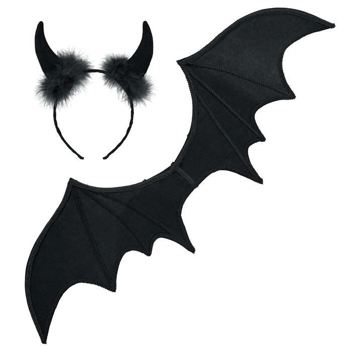 Black Devil Dress-Up Set  Wings, Horns 