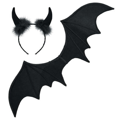 Black Devil Dress-Up Set  Wings, Horns 