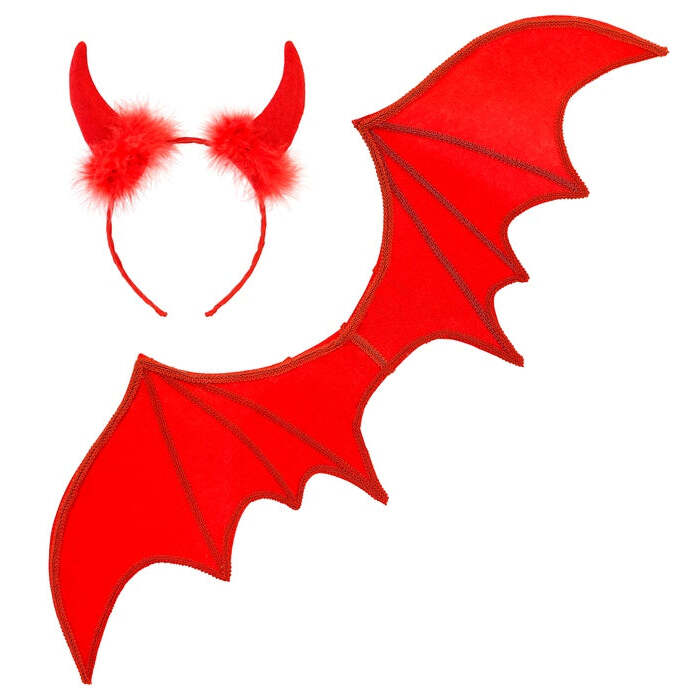 Red Devil Dress-Up Set  Wings, Horns 
