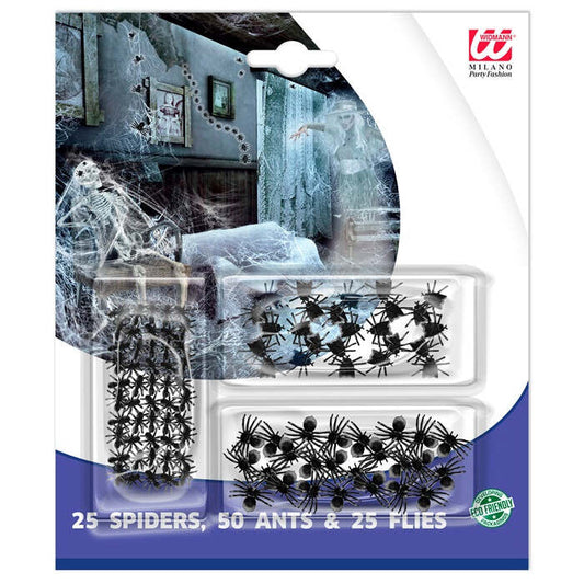 Set Of 50 Ants, 25 Spiders And 25Flies