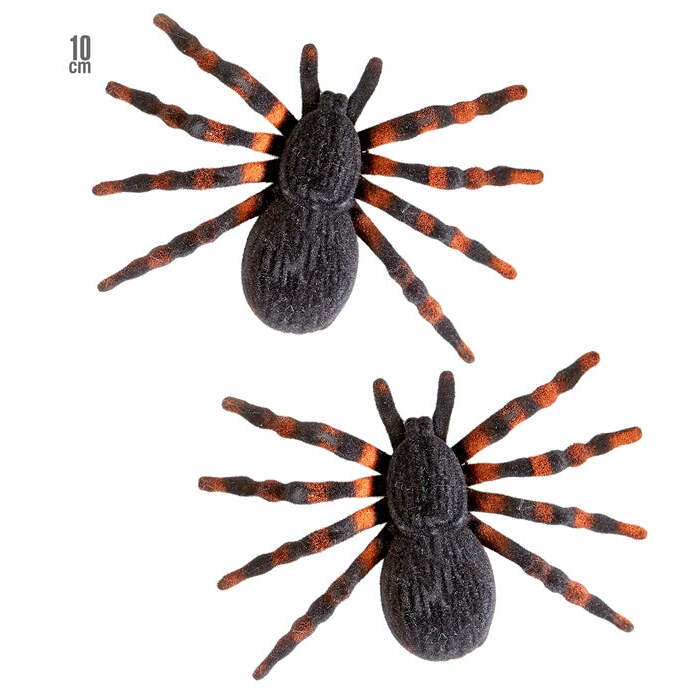 2 Flocked Tarantulas 10 Cm
