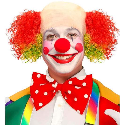 Deluxe Clown Headpiece With Multicolor Curly Hair