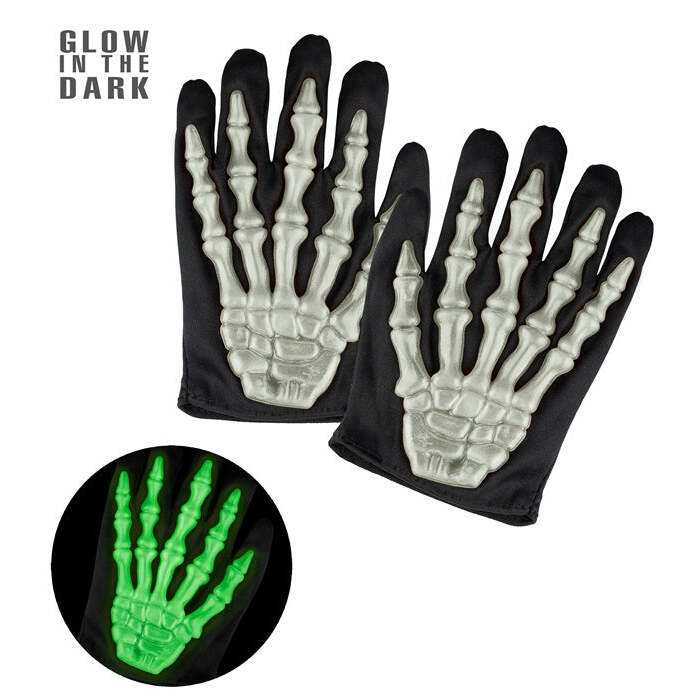 Glow In The Dark 3D Skeleton Gloves Child Size