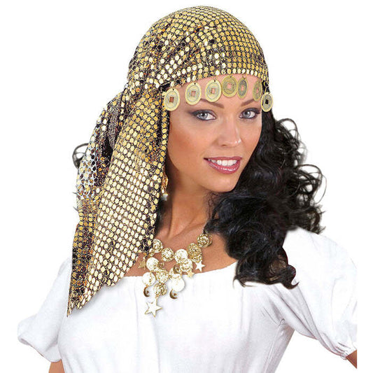Sequin Gipsy Headdress With Coins