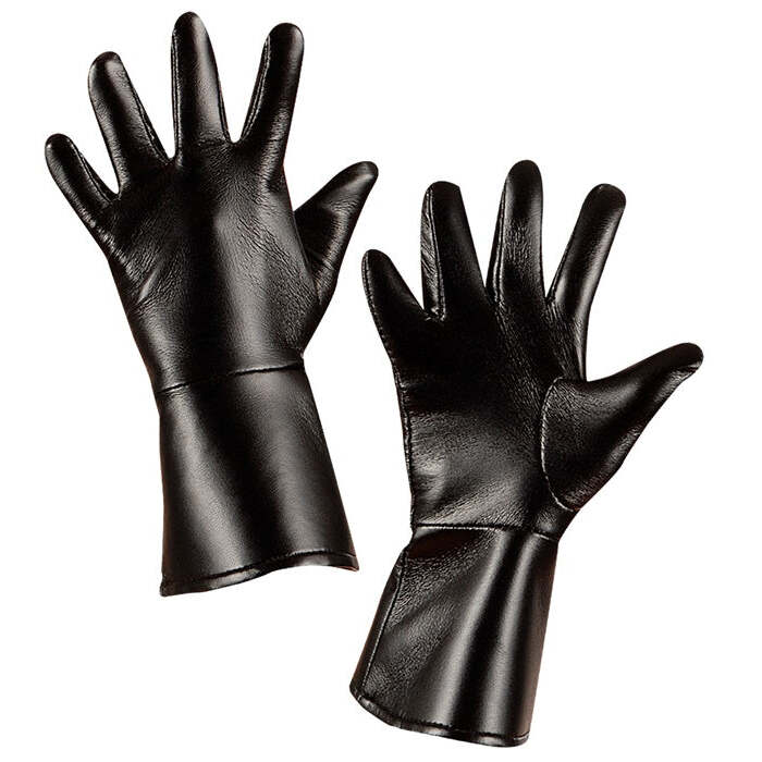 Black Character Gloves Leatherlook - Child Size