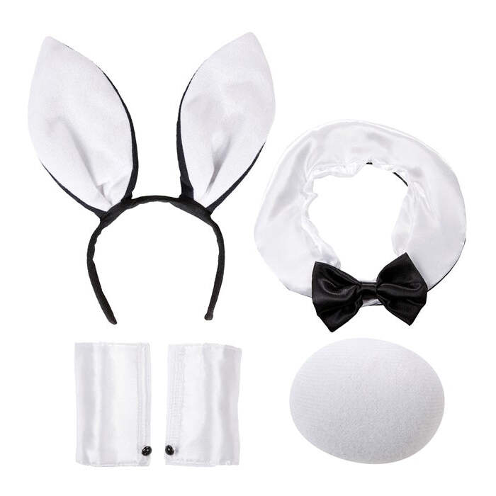 Bunny Set  Ears, Collar With Bowtie, Tail, Cuffs 
