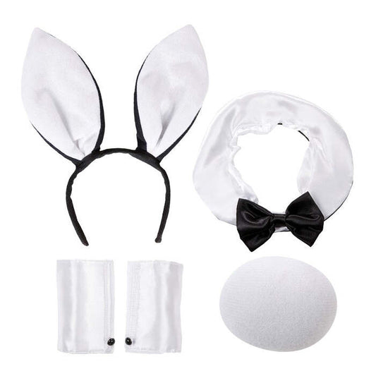 Bunny Set  Ears, Collar With Bowtie, Tail, Cuffs 