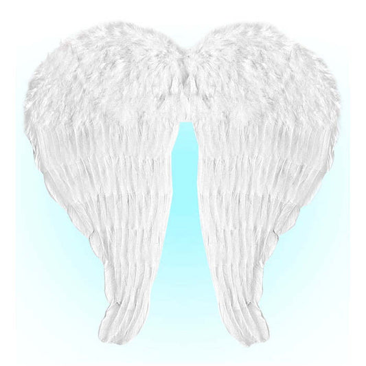 Bendable White Feather Wings 60X46 Cm