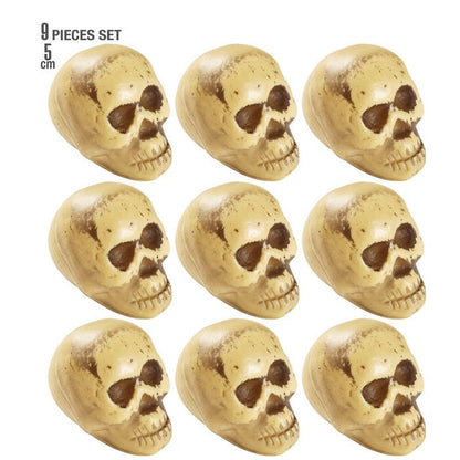 Set Of 9 Skulls In Bag 5 Cm