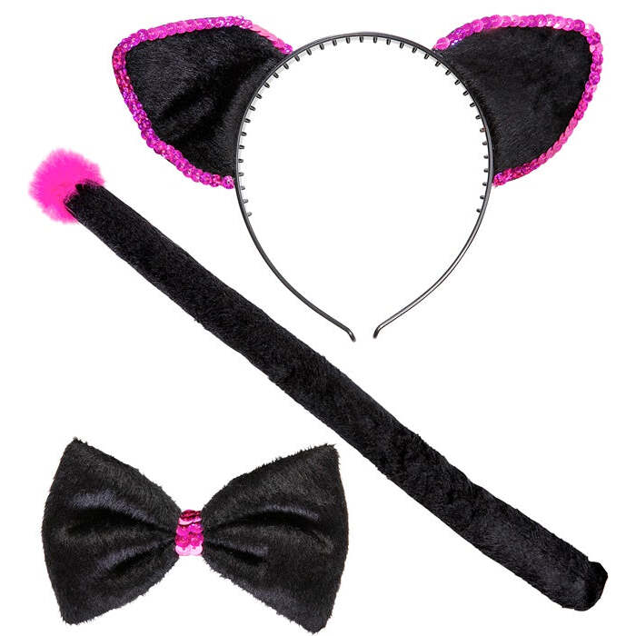 Cat Dress-Up Set  Ears, Bow Tie, Tail 