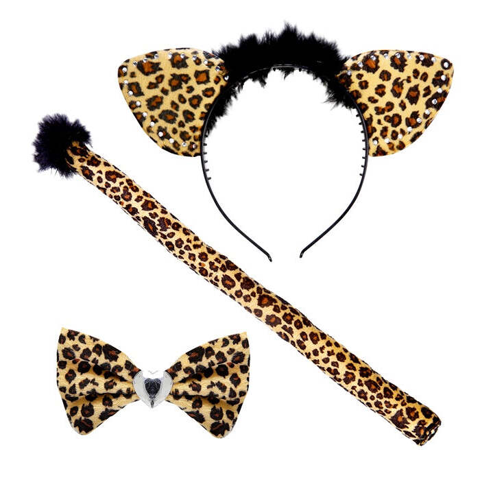 Leopard Dress-Up Set  Ears, Bow Tie, Tail 