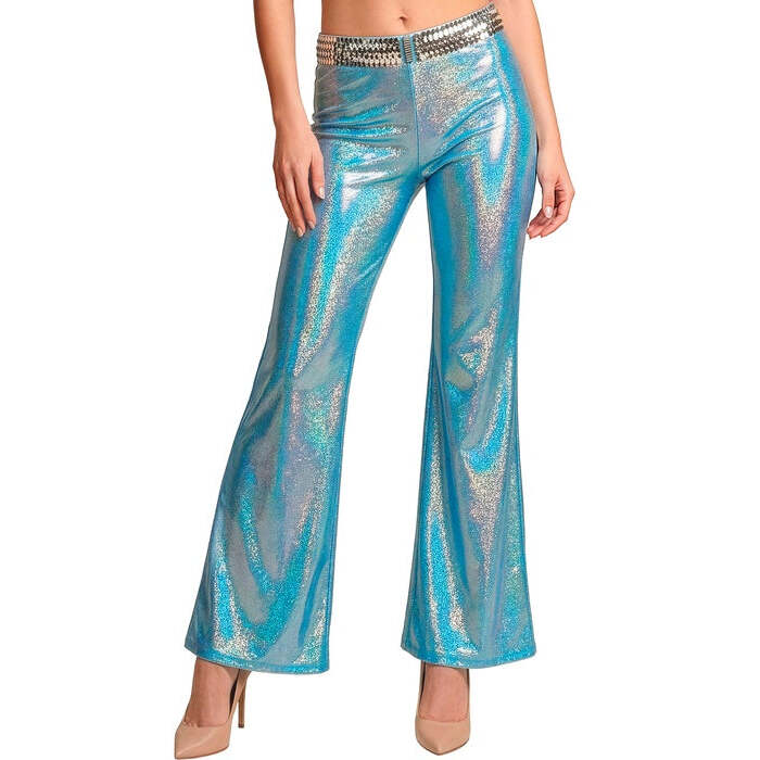 Blue Holographic Fabric Pants