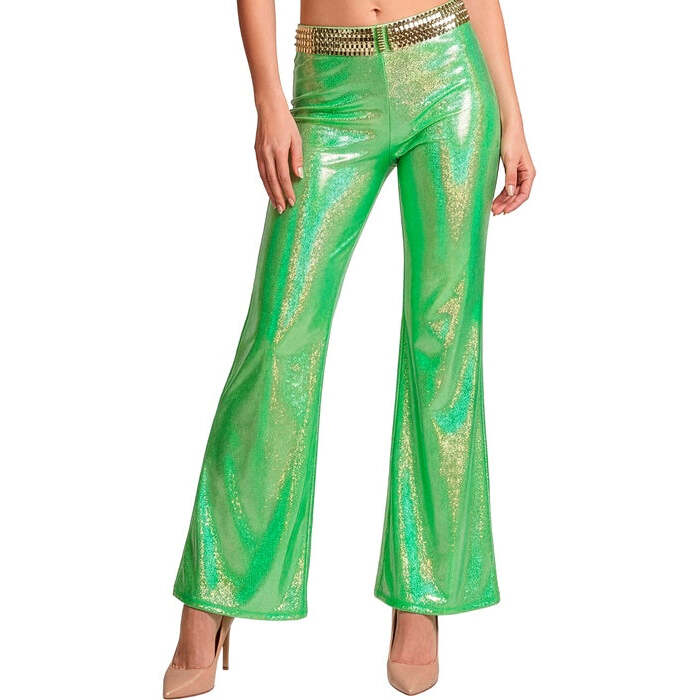 Green Holographic Fabric Pants