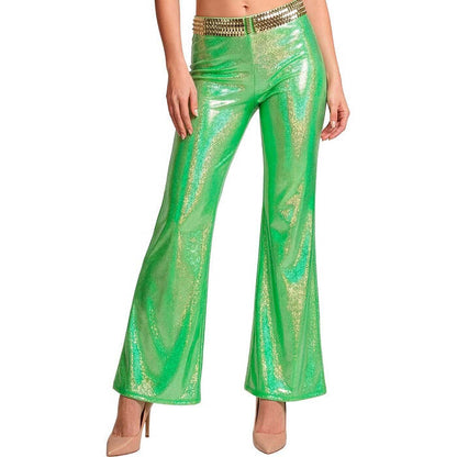 Green Holographic Fabric Pants