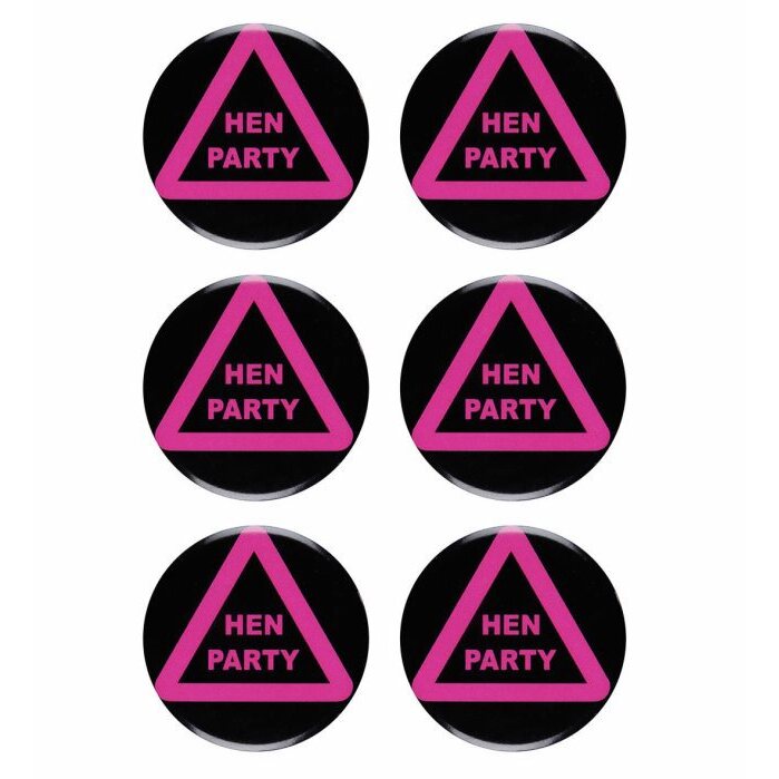 Set Of 6 Hen Party Pins