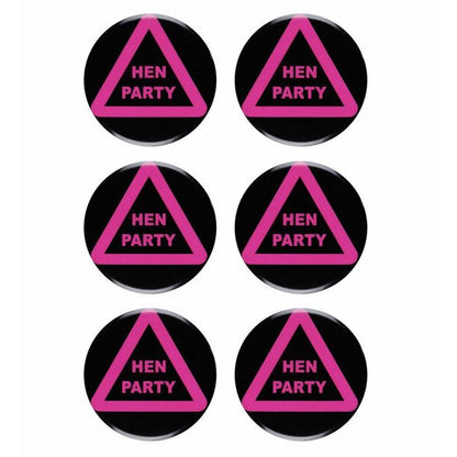 Set Of 6 Hen Party Pins