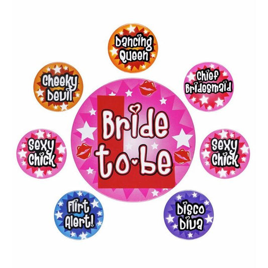 Set Of 8 Bachelorette Party Pins