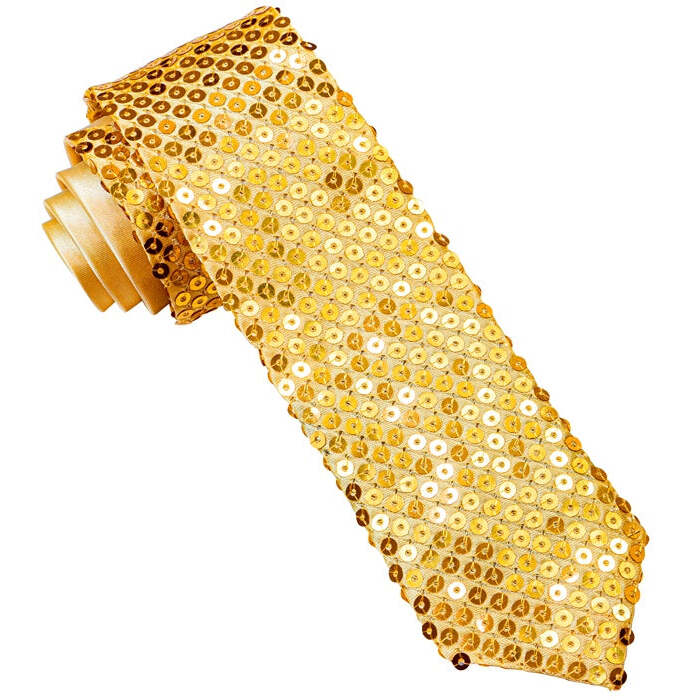 Gold Sequin Necktie