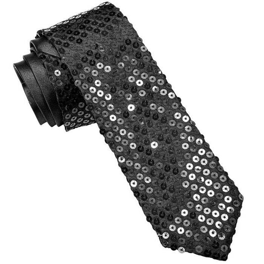 Black Sequin Necktie
