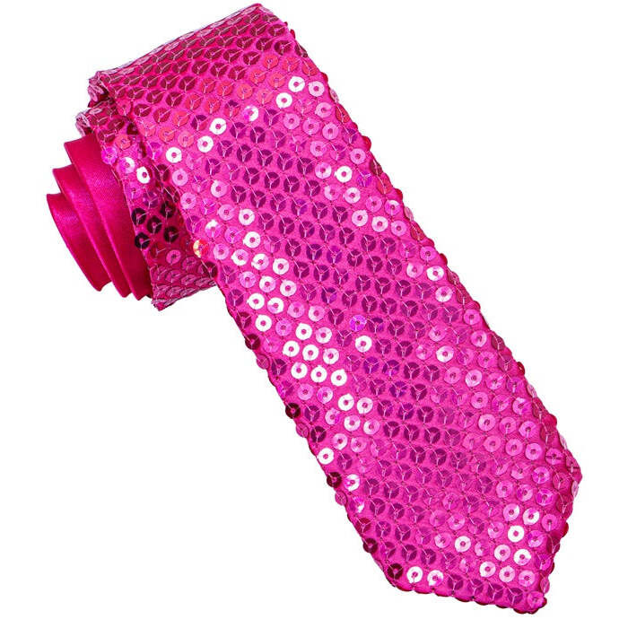 Pink Sequin Necktie